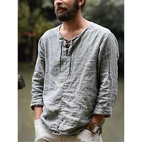 

Men's Solid Colored Shirt Daily Gray
