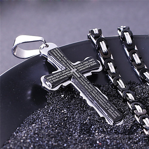 

Necklace Crossover Artistic Classic Titanium Steel Black Gold Silver 55 cm Necklace Jewelry 1pc For Anniversary Street Festival