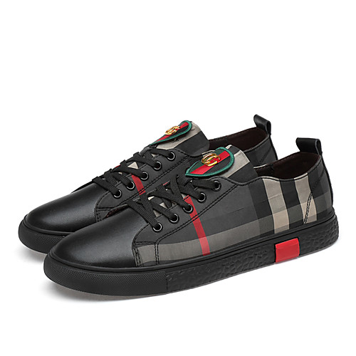 

Men's Summer Casual Daily Sneakers PU Non-slipping White / Black Striped