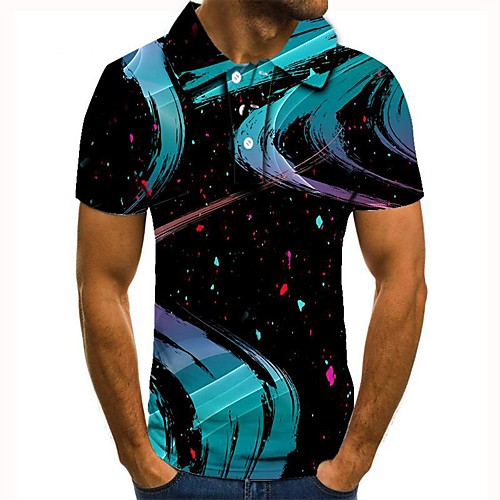 

Men's Graphic 3D Print Print Polo Daily Green