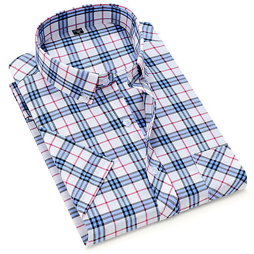 

Men's Houndstooth Print Shirt Daily Blue