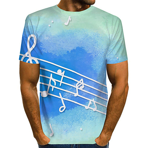 

Men's Geometric 3D Print T-shirt Street chic Exaggerated Daily Going out Rainbow