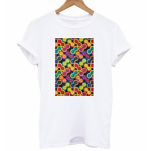 

Women's Geometric T-shirt Daily Going out White