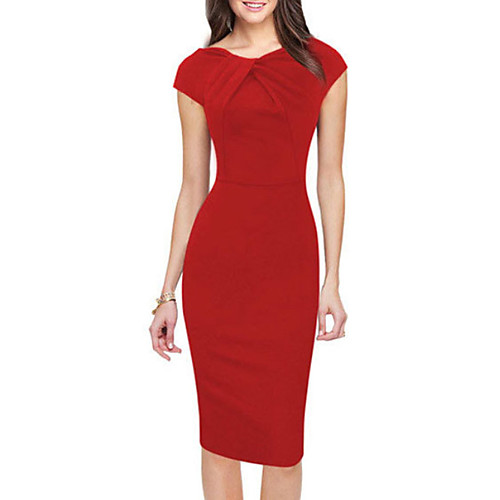 

Women's Purple Red Dress Basic Modern Fall Party Going out Bodycon Sheath Polka Dot Geometric Solid Colored S M High Waist / Sexy