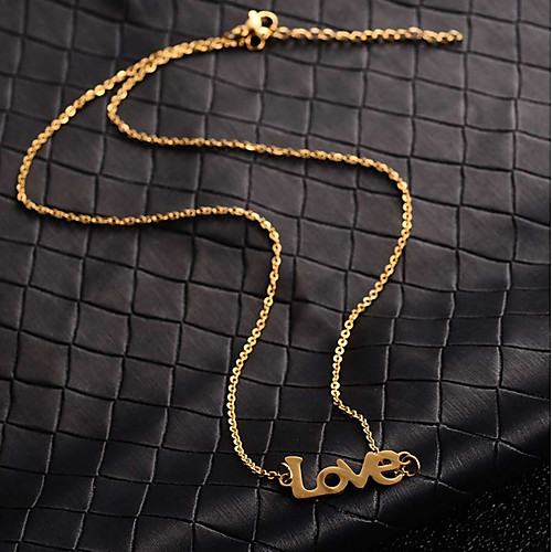 

Women's Necklace Classic Stainless Steel Yellow 46 cm Necklace Jewelry 1pc For Party Gift