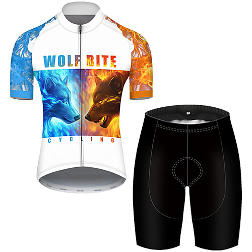 

21Grams Men's Short Sleeve Cycling Jersey with Shorts Black / White Galaxy Bike Breathable Sports Galaxy Mountain Bike MTB Road Bike Cycling Clothing Apparel / Stretchy