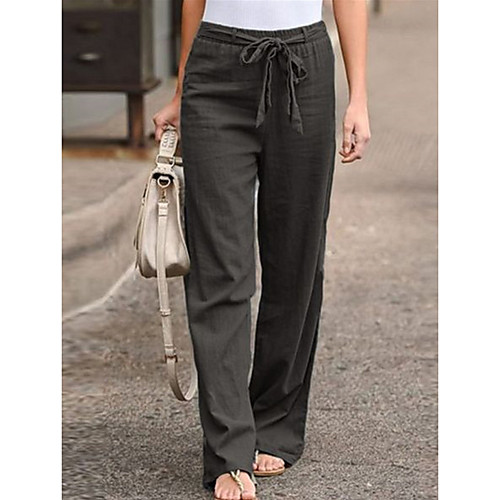 

Women's Basic Chinos Pants - Solid Colored Black Blue Khaki S M L