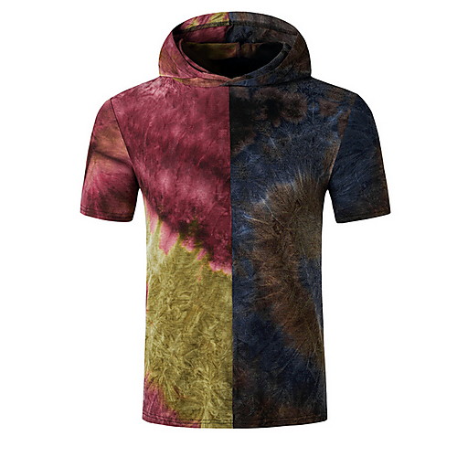 

Men's Tie Dye Print T-shirt Basic Daily Purple / Red