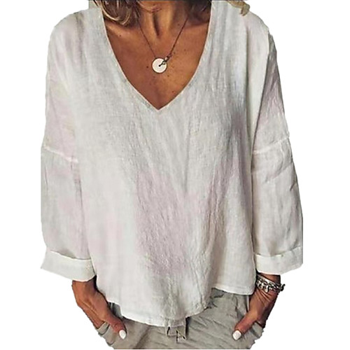 

Women's Daily Basic T-shirt - Solid Colored Patchwork Yellow