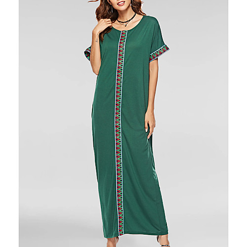 

Women's Green Dress Elegant Shift Color Block S M