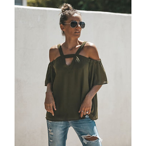 

Women's Solid Colored Camisole Daily Going out Black / Blushing Pink / Green / Gray