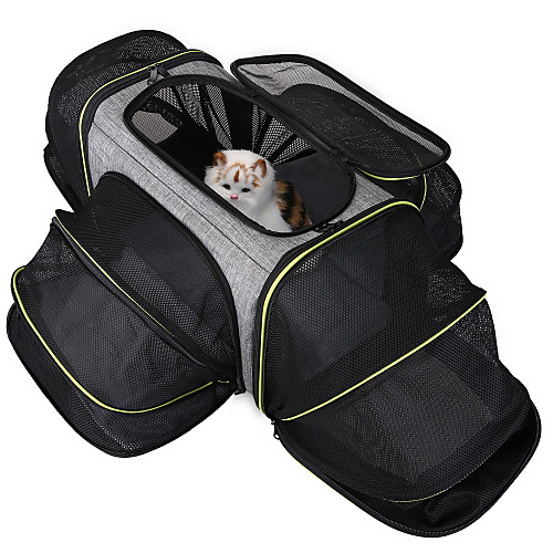 

Dog Cat Pets Carrier Bag & Travel Backpack Travel Carrier Bag Breathable Washable Travel Pet Terylene Color Block Fashion Gray