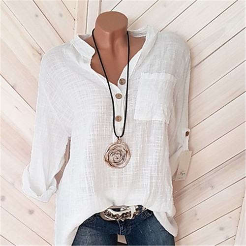 

Women's Daily Shirt - Solid Colored Blushing Pink