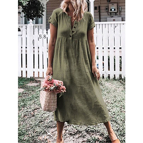 

Women's 2020 Purple Yellow Summer Dress Casual Daily Shift Solid Color S M