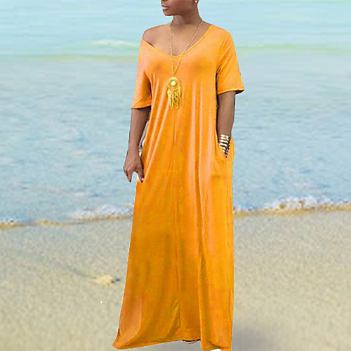 

Women's Yellow Blushing Pink Dress Shift Solid Color S M