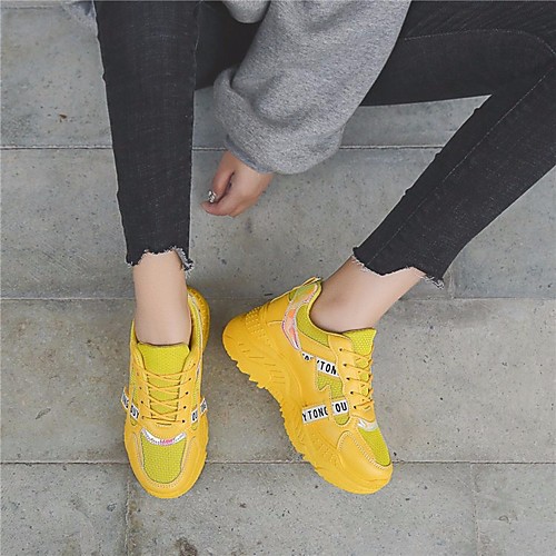 

Women's Flats Summer Flat Heel Open Toe Daily PU White / Yellow