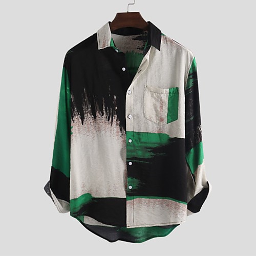

Men's Daily Shirt - Color Block Green