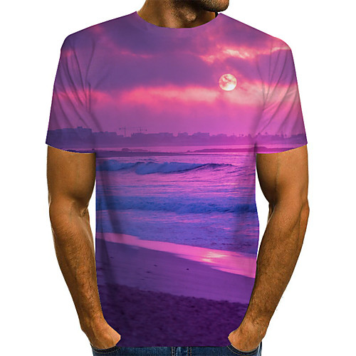 

Men's Daily Basic / Exaggerated T-shirt - 3D Rainbow