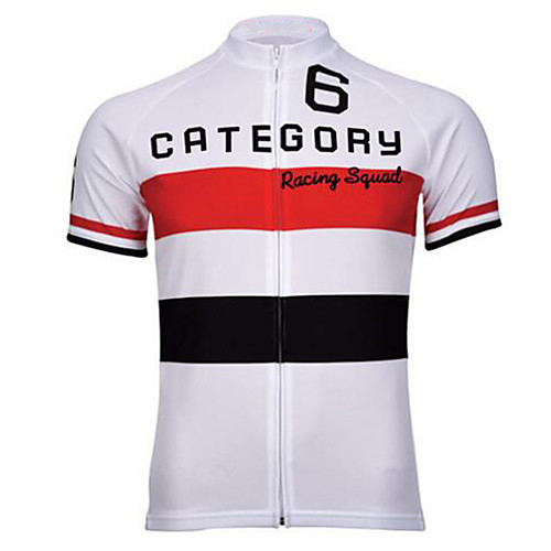 

21Grams Men's Short Sleeve Cycling Jersey Red / White Bike Jersey Top Mountain Bike MTB Road Bike Cycling UV Resistant Breathable Quick Dry Sports Clothing Apparel / Stretchy