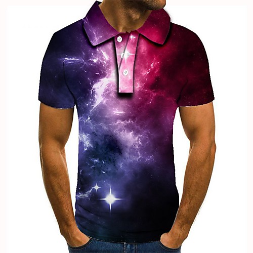 

Men's Graphic 3D Print Print Polo Daily Rainbow