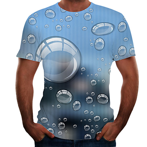 

Men's Going out Weekend Basic T-shirt - Color Block / 3D / Animal Rainbow