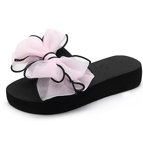 

Girls' Comfort / Flower Girl Shoes EVA(ethylene-vinyl acetate copolymer) Slippers & Flip-Flops Little Kids(4-7ys) / Big Kids(7years ) Walking Shoes Bowknot Black / Fuchsia / Pink Summer