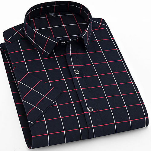 

Men's Houndstooth Print Shirt Daily Black