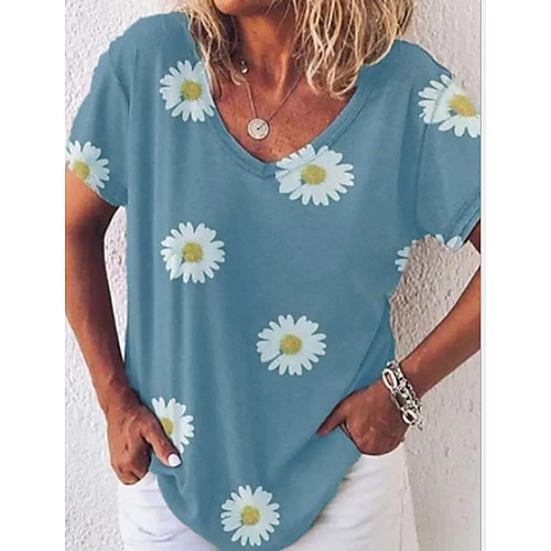 

Women's Floral Sun Flower T-shirt Daily Yellow / Khaki / Gray / Light Blue