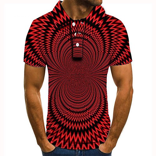 

Men's Graphic 3D Print Print Polo Daily Red