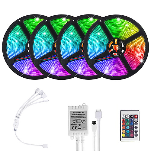 

LOENDE 4x5M Flexible LED Light Strips Light Sets RGB Tiktok Lights 1200 LEDs SMD5050 10mm 1 set Christmas / New Year's Cuttable / Party / Decorative 12 V