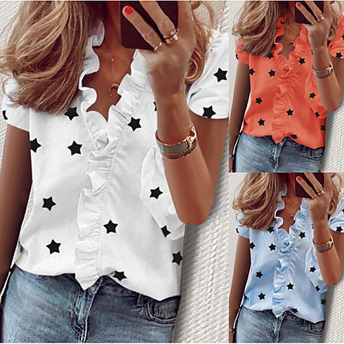

Women's Daily Shirt - Geometric Orange