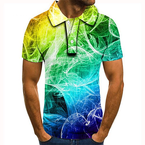 

Men's Graphic 3D Print Print Polo Daily Rainbow