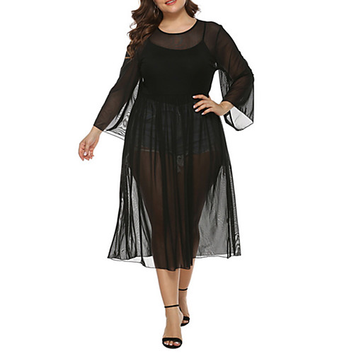 

Women's 2020 Black Dress Sexy Summer Sundress Solid Color XL XXL