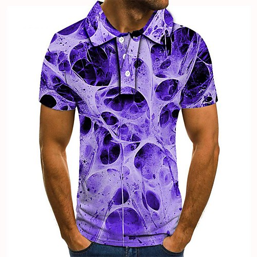 

Men's Graphic 3D Print Print Polo Daily Purple
