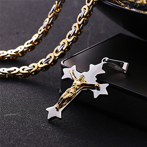 

Necklace Crossover Artistic Classic Titanium Steel Gold 55 cm Necklace Jewelry 1pc For Anniversary Street Festival