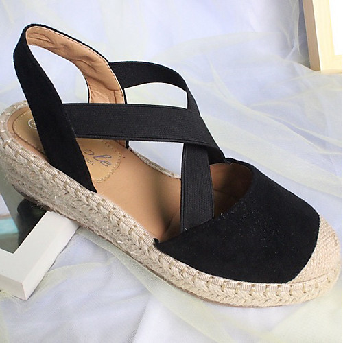 

Women's Sandals Summer Wedge Heel Round Toe Daily PU Yellow / Pink / Blue
