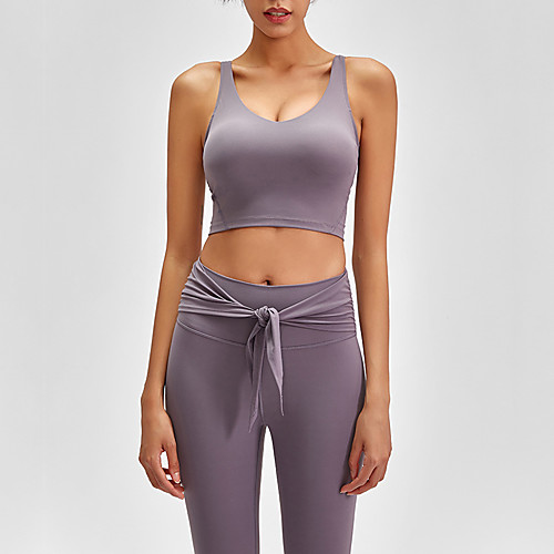 

Women's Sports Bra Medium Support Removable Pad Wireless Fashion Black Dark Gray Dark Green Gray Elastane Yoga Running Fitness Bra Top Top Sport Activewear Breathable Quick Dry Comfortable Freedom