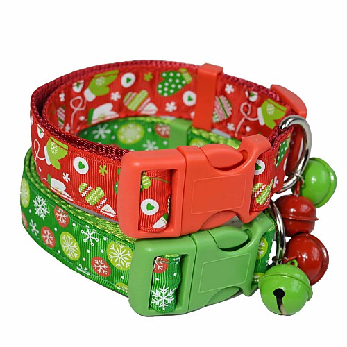 

Dog Cat Pets Collar Portable Retractable Soft Classic Christmas Polyester Red Pink Green Beagle Bulldog Shiba Inu Pug Bichon Frise Schnauzer 1pc