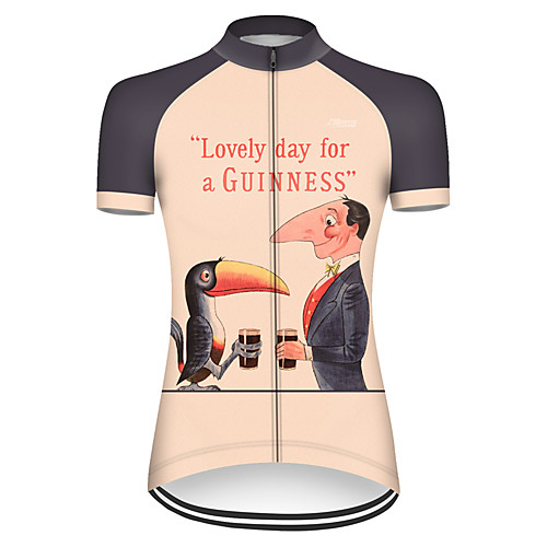 

21Grams Women's Short Sleeve Cycling Jersey Black / Yellow Oktoberfest Beer Bike Top Mountain Bike MTB Road Bike Cycling Breathable Sports Clothing Apparel / Micro-elastic