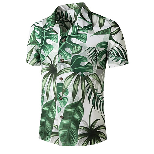 

Men's Graphic Palm Tree Print Shirt Tropical Daily Green