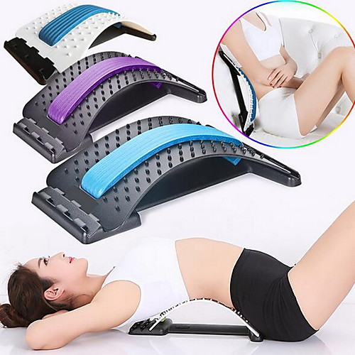 

1pc Back Stretch Equipment Massager Massageador Magic Stretcher Fitness Lumbar Support Relaxation Spine Pain Relief random color