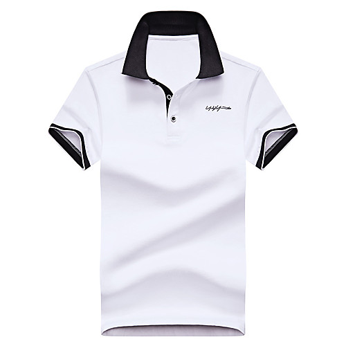 

Men's Color Block Solid Colored Embroidered Polo Business Elegant Daily Work Blushing Pink / Khaki / White / Black / Gray