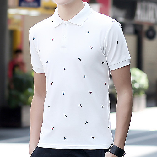 

Men's Solid Colored Polo Basic Elegant Daily Work White / Black / Navy Blue / Gray