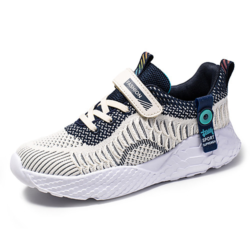 

Boys' Comfort PU / Flyknit Trainers / Athletic Shoes Big Kids(7years ) Running Shoes Buckle Blue / Gray Spring / Summer / Color Block