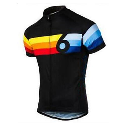 

21Grams Men's Short Sleeve Cycling Jersey OrangeWhite Black / Yellow Blue / White Stripes Bike Jersey Top Mountain Bike MTB Road Bike Cycling UV Resistant Breathable Quick Dry Sports Clothing Apparel