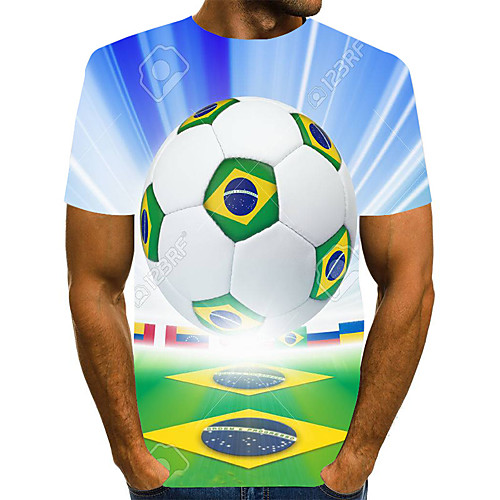 

Men's Daily Weekend Basic / Exaggerated T-shirt - Color Block / 3D Print Rainbow