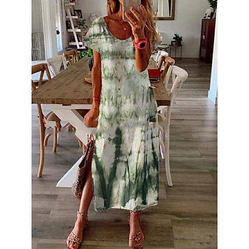 

Women's Shift Dress - Short Sleeves Floral Summer Elegant 2020 Red Orange Green Navy Blue S M L XL XXL XXXL