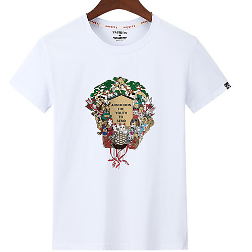

Men's Geometric T-shirt Daily Weekend White / Black / Gray