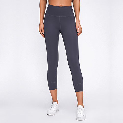 

Women's High Waist Yoga Pants Winter Fashion Black Purple Green Brown Gray Elastane Running Fitness Gym Workout 3/4 Tights Sport Activewear Breathable Moisture Wicking Butt Lift Tummy Control High