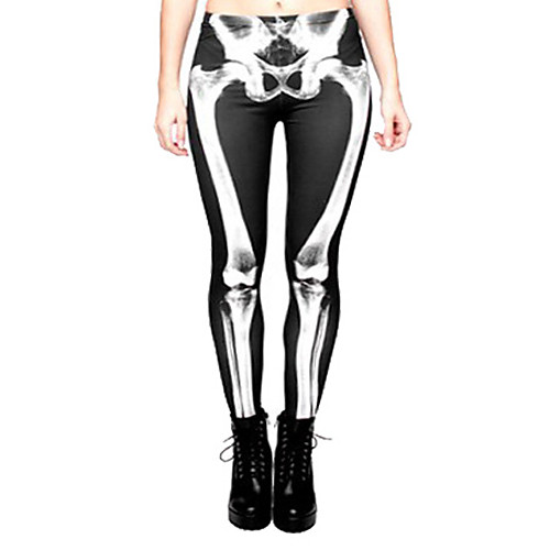 

Women's Sports / Yoga Sporty / Basic Legging - Print, Print Mid Waist Black One-Size